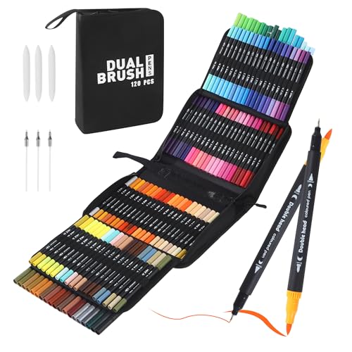 DUBUOZA Dual Brush Pen Set,120 Farben Filzstifte Set,Filzstifte Dicke und Dünne,kinder und Erwachsene,Marker Stifte,Sehr Geeignet für Malen, Handschrift, Graffiti und Handgefertigt DUBUOZA Dual Brush Pen Set,120 Farben Filzstifte Set,Filzstifte Dicke und Dünne,kinder und Erwachsene,Marker Stifte,Sehr Geeignet für Malen, Handschrift, Graffiti und Handgefertigt von DUBUOZA