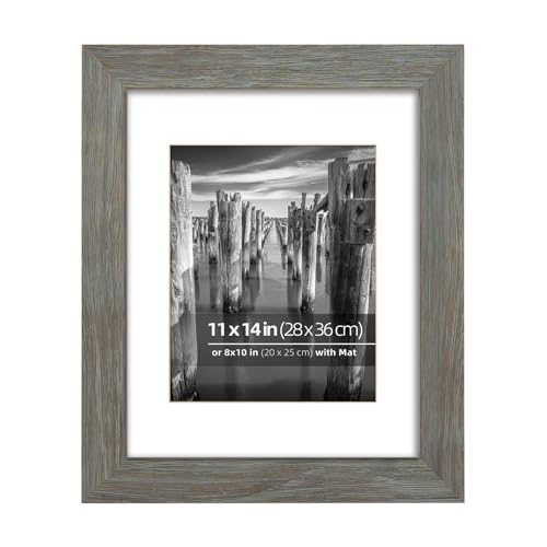 DUCIHBA Frinearts Bilderrahmen aus gebürstetem Holz, für Wand oder Schreibtisch, mit Passepartout für 20,3 x 25,4 cm große Fotos, 27,9 x 35,6 cm, Grau DUCIHBA Frinearts Bilderrahmen aus gebürstetem Holz, für Wand oder Schreibtisch, mit Passepartout für 20,3 x 25,4 cm große Fotos, 27,9 x 35,6 cm, Grau von DUCIHBA