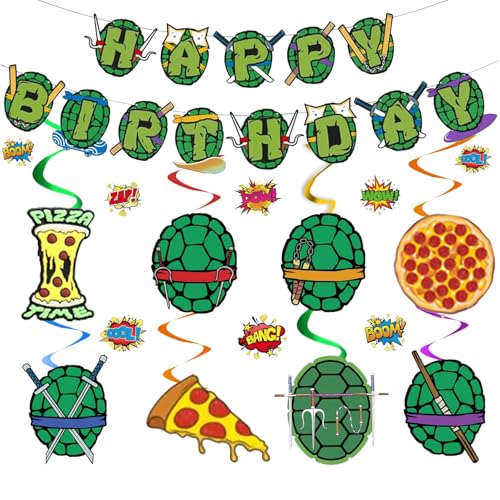 Geburtstag Party Dekorationen Schildkröte Happy Birthday Party Dekorationen Schildkröte Thema Party Supplies - Happy Birthday Banner - Hängende Wirbel Luftschlangen Geburtstag Party Dekorationen Schildkröte Happy Birthday Party Dekorationen Schildkröte Thema Party Supplies - Happy Birthday Banner - Hängende Wirbel Luftschlangen von DUCTIAIARY