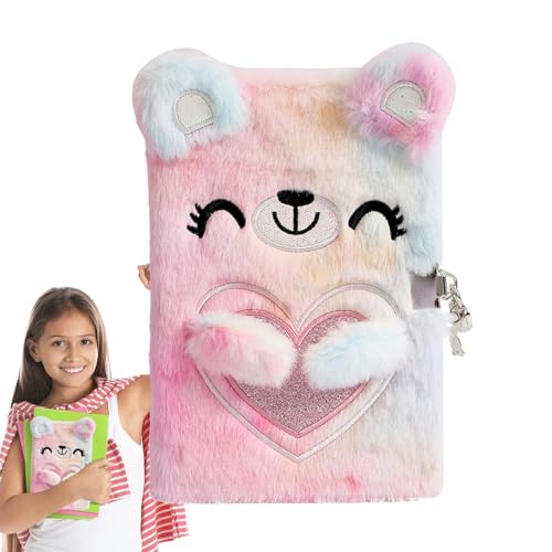Cute Bear Tagebuch, Fuzzy Journal mit Schloss und Schlüsseln, Plüsch Tagebuch mit 80 Seiten, Secret Diary Notizblock, Reise-Notizbuch zum Schreiben Zeichnen Dudok Cute Bear Tagebuch, Fuzzy Journal mit Schloss und Schlüsseln, Plüsch Tagebuch mit 80 Seiten, Secret Diary Notizblock, Reise-Notizbuch zum Schreiben Zeichnen Dudok von DUDOK