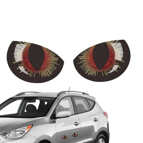DUDOK Auto-Sicherheitsaufkleber mit reflektierenden Augen | 3D-Auto-Starke reflektierende Augen, wasserfest, lustig, Aufkleber | Wasserfeste Autoaufkleber, langlebiges Autozubehör für Wand, Automobil von DUDOK