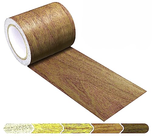 DUDUA 5.7cmx4.57m Holzmaserung Boden Reparatur Klebeband Holzoptik, Klebeband Realistische Holzmaserung Möbelklebeband für Möbel Tür Boden Tisch und Stuhl (Hellbraun) von DUDUA