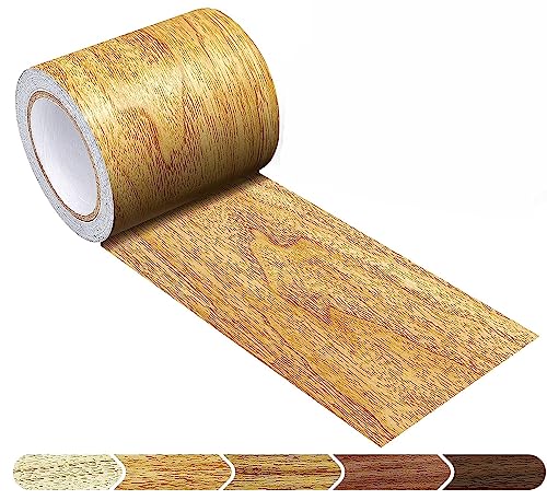 DUDUA 5.7cmx4.57m Holzmaserung Boden Reparatur Klebeband Holzoptik, Klebeband Realistische Holzmaserung Möbelklebeband für Möbel Tür Boden Tisch und Stuhl (Golden) von DUDUA