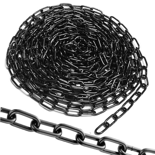 10m Starke Stahlkette Kohlenstoffstahl Ø 3mm Gliederkette Meterware Kette Schwarz für Pendelleuchten, Lampenkette, Schwenkkette 10m Starke Stahlkette Kohlenstoffstahl Ø 3mm Gliederkette Meterware Kette Schwarz für Pendelleuchten, Lampenkette, Schwenkkette von DUDUI