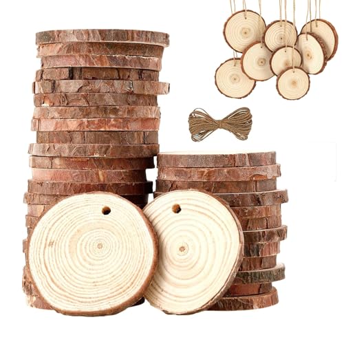 30 Stück Holzscheiben Klein, Baumscheiben 5-6cm, Holzkreise Ohne Loch mit Rinde, Unvollendete Holzscheiben zum Basteln für DIY, Kunsthandwerk, Dekoration 30 Stück Holzscheiben Klein, Baumscheiben 5-6cm, Holzkreise Ohne Loch mit Rinde, Unvollendete Holzscheiben zum Basteln für DIY, Kunsthandwerk, Dekoration von DUDUI