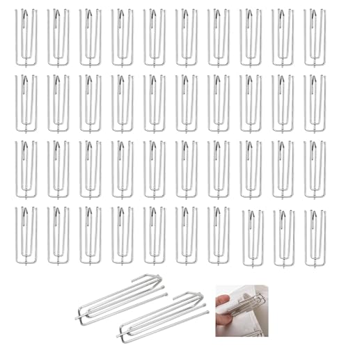 40 Stück Gardinenhaken Metall, Edelstahl-Gardinenhaken mit 4 Zinken, Vorhanghaken Curtain Hooks für Schienen und Vorhangringe Schienen 40 Stück Gardinenhaken Metall, Edelstahl-Gardinenhaken mit 4 Zinken, Vorhanghaken Curtain Hooks für Schienen und Vorhangringe Schienen von DUDUI
