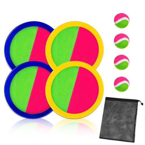 DUGEGAYL Klettballspiel, Spielzeug Werfen Klettspiel, Fangballspiel Klett-Ballspiel mit 4 Klett Ball Paddle und 4 Bällen, Ballwurf Fangspiel Klettball Ballfangspiel DUGEGAYL Klettballspiel, Spielzeug Werfen Klettspiel, Fangballspiel Klett-Ballspiel mit 4 Klett Ball Paddle und 4 Bällen, Ballwurf Fangspiel Klettball Ballfangspiel von DUGEGAYL