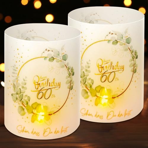 12 Windlicht Tischdeko 60 Geburtstag,Deko 60 Geburtstag Frau Mann, 60 Jahre Happy Birthday Tischdeko, Geeignet für Teelichter oder Kerzen 12 Windlicht Tischdeko 60 Geburtstag,Deko 60 Geburtstag Frau Mann, 60 Jahre Happy Birthday Tischdeko, Geeignet für Teelichter oder Kerzen von DUGEHO