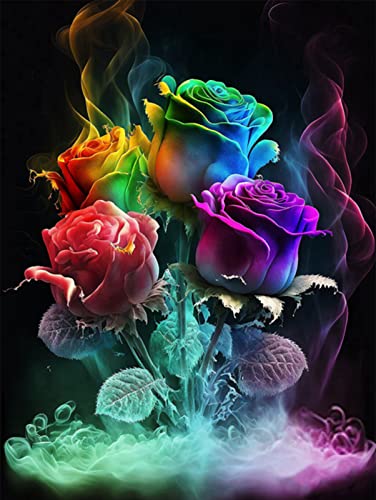 DUGEHO 5D Diamond Painting Full Set,5D Diamant Painting Bilder mit Diamond Painting Zubehör Rose DIY Diamant Malerei für Home Wall Wand und Eingang Dekorationen(30×40cm) von DUGEHO
