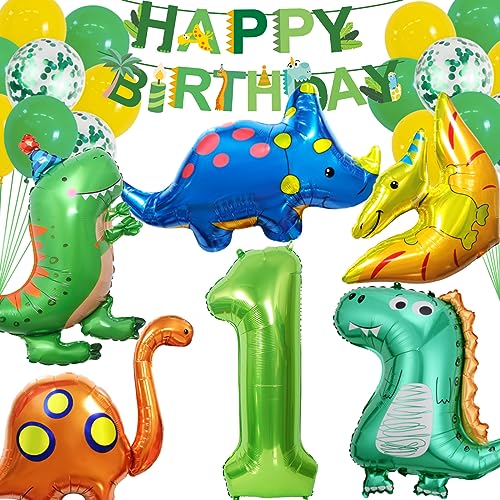 DUGEHO Dino Geburtstag Deko 1 Jahre, Dino Luftballons Garland Set,Dino Grün Luftballons Hochzeit für Kindergeburtstag Deko Dekoration Jungen von DUGEHO