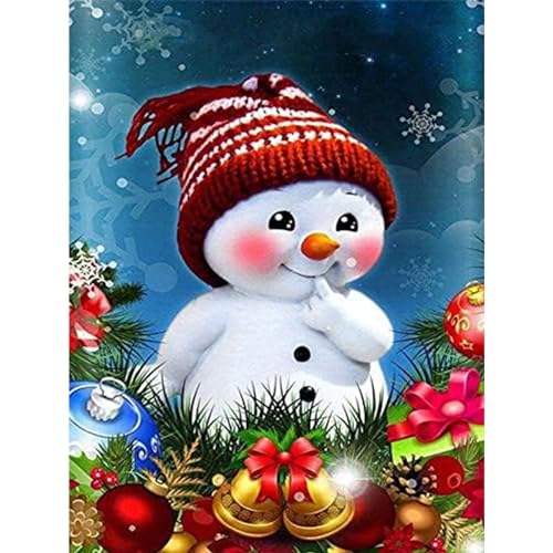 DUGEHO Weihnachten 5D Diamond Painting Full Set, Schneemann 5D Diamant Painting Bilder mit Diamond Painting Zubehör DIY Diamant Malerei für Home Wall Wand und Eingang Dekorationen von DUGEHO