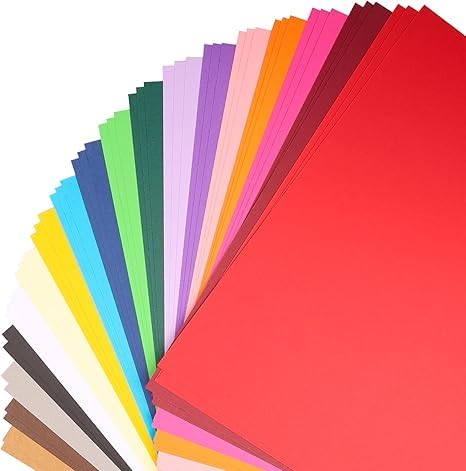 Doppelseitiger farbiger Karton, 12 verschiedene Farben, 12 Blatt, farbiges Baupapier, farbiges Papier für Bastelarbeiten, Bürodruck, DIY-Kartenherstellung, Scrapbooking, Party-Dekorationen von DUGUTUL