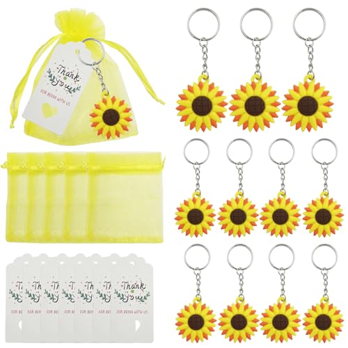DUGYIRS Gastgeschenke Taufe 30 Stück Sonnenblume Schlüsselanhänger 30 Stück Organzasäckchen und 30 Stück Dankeschön-Tags für Jungen Mädchen Geburtstagsfeier Deko(Sonnenblume) DUGYIRS Gastgeschenke Taufe 30 Stück Sonnenblume Schlüsselanhänger 30 Stück Organzasäckchen und 30 Stück Dankeschön-Tags für Jungen Mädchen Geburtstagsfeier Deko(Sonnenblume) von DUGYIRS