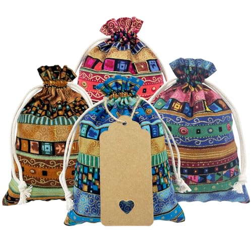 DUGYIRS 32 Stück Jutesäckchen mit Kordelzug 13cm x 18cm Leinen Geschenktüten Ethnischer Kunststil Jutebeutel Schmuckbeutel Basteltaschen für Hochzeit Party DUGYIRS 32 Stück Jutesäckchen mit Kordelzug 13cm x 18cm Leinen Geschenktüten Ethnischer Kunststil Jutebeutel Schmuckbeutel Basteltaschen für Hochzeit Party von DUGYIRS