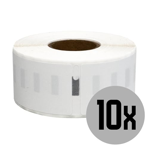 DULA Etiketten - Kompatibel mit Dymo Compatible labels - Verwijderbaar - Weiß - 99010 - S0722370 - Adresetiketten - 10 rollen - 28 x 89 mm - 260 labels per rol von DULA