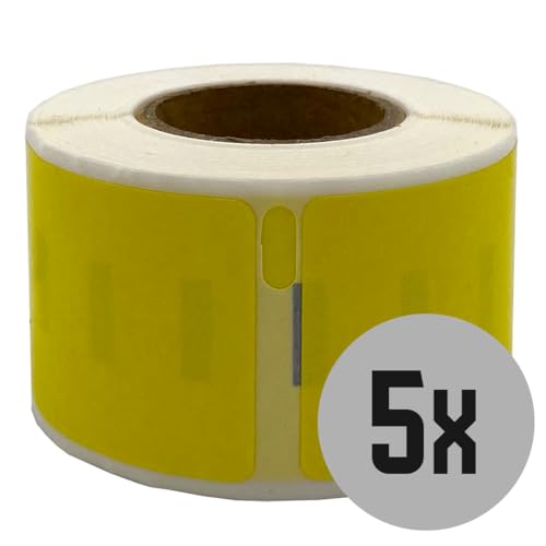 DULA Etiketten - Kompatibel mit Dymo Compatible labels - Geel - 99010 - S0722370 - Adresetiketten - 5 rollen - 28 x 89 mm - 130 labels per rol DULA Etiketten - Kompatibel mit Dymo Compatible labels - Geel - 99010 - S0722370 - Adresetiketten - 5 rollen - 28 x 89 mm - 130 labels per rol von DULA