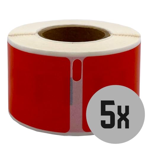 DULA Etiketten - Kompatibel mit Dymo Compatible labels - Rood - 99010 - S0722370 - Adresetiketten - 5 rollen - 28 x 89 mm - 130 labels per rol DULA Etiketten - Kompatibel mit Dymo Compatible labels - Rood - 99010 - S0722370 - Adresetiketten - 5 rollen - 28 x 89 mm - 130 labels per rol von DULA