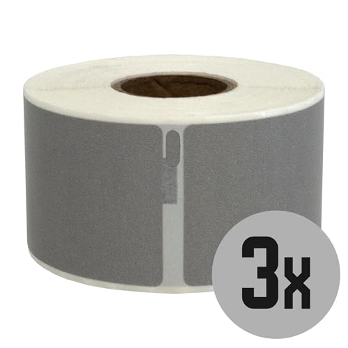 DULA Etiketten - Kompatibel mit Dymo 99012 / S0722400 Etiketten - Silber - Adressetiketten - 3 Rollen - 36 x 89 mm - 260 Etiketten pro Rolle von DULA