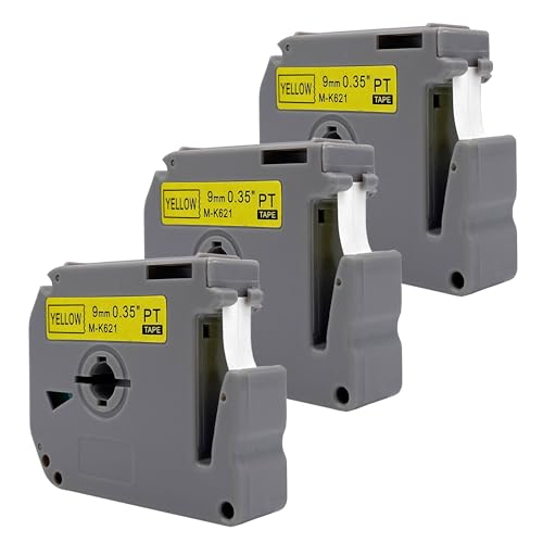 DULA Etikettenband - Kompatibel mit Brother P-Touch M-K621 - 3 Stück - Schwarz auf gelb - 9mm x 8m DULA Etikettenband - Kompatibel mit Brother P-Touch M-K621 - 3 Stück - Schwarz auf gelb - 9mm x 8m von DULA