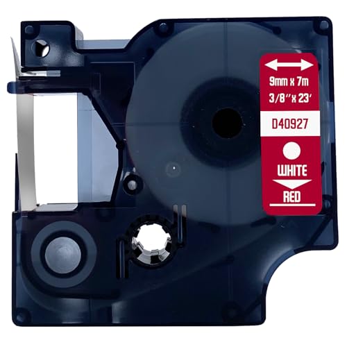 DULA Etikettenband - Kompatibel mit Dymo D1 40927-1 Stück - Weiß auf rot - 9mm x 7m DULA Etikettenband - Kompatibel mit Dymo D1 40927-1 Stück - Weiß auf rot - 9mm x 7m von DULA