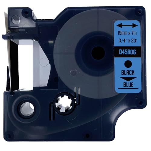 DULA Etikettenband - Kompatibel mit Dymo D1 45806-1 Stück - Schwarz auf blau - 19mm x 7m DULA Etikettenband - Kompatibel mit Dymo D1 45806-1 Stück - Schwarz auf blau - 19mm x 7m von DULA