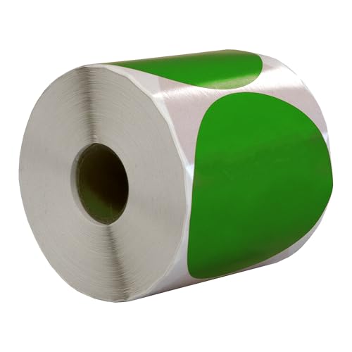 DULA Runde Etiketten - Grün - 80mm - 500 Aufkleber auf Rolle - Siegel - Markierungspunkte - Leere runde Aufkleber auf Rolle DULA Runde Etiketten - Grün - 80mm - 500 Aufkleber auf Rolle - Siegel - Markierungspunkte - Leere runde Aufkleber auf Rolle von DULA