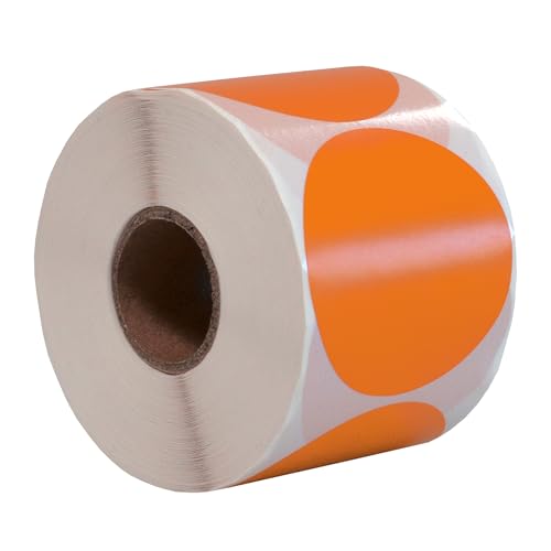 DULA Runde Etiketten - Orange - 50mm - 500 Aufkleber auf Rolle - Siegel - Markierungspunkte - Leere runde Aufkleber auf Rolle DULA Runde Etiketten - Orange - 50mm - 500 Aufkleber auf Rolle - Siegel - Markierungspunkte - Leere runde Aufkleber auf Rolle von DULA