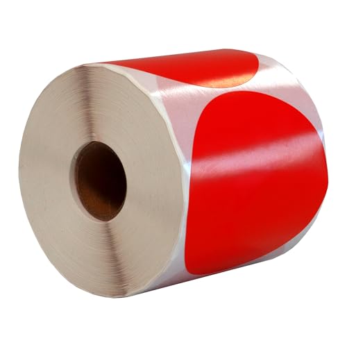 DULA Runde Etiketten - Rot - 80mm - 500 Aufkleber auf Rolle - Siegel - Markierungspunkte - Leere runde Aufkleber auf Rolle DULA Runde Etiketten - Rot - 80mm - 500 Aufkleber auf Rolle - Siegel - Markierungspunkte - Leere runde Aufkleber auf Rolle von DULA