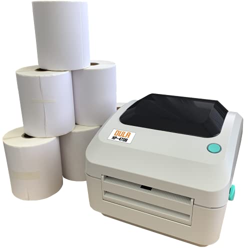 DULA XP-470B - Desktop 4x6 Etikettendrucker - Thermotransfer - USB - max. 108 mm + 6 Rollen (300) Versandetiketten von DULA