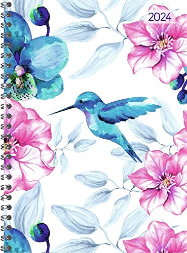 Ladytimer Ringbuch Hummingbird - Taschenkalender A5 - Kalender 2024 - Alpha Edition-Verlag - Eine Woche auf 2 Seiten - Buchplaner mit Platz für Notizen - Format 15 cm x 21 cm von DUMONT