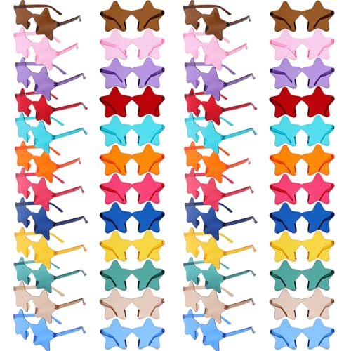 DUNRIOG 48 Paar sternförmige Kinder-Sonnenbrillen, randlose transparente Gläser für Erwachsene und Kinder, Partygeschenke für Sommer, Pool, Karneval, Strand, Klassenzimmerpreis, Geburtstag, Goody Bag DUNRIOG 48 Paar sternförmige Kinder-Sonnenbrillen, randlose transparente Gläser für Erwachsene und Kinder, Partygeschenke für Sommer, Pool, Karneval, Strand, Klassenzimmerpreis, Geburtstag, Goody Bag von DUNRIOG
