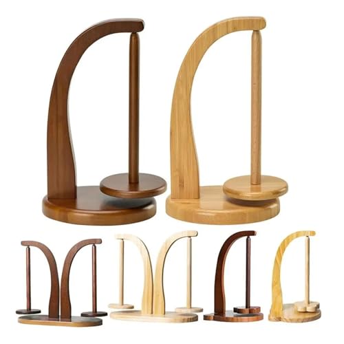 DUNSBY Drahtspulenregal Garnhalter aus Holz, Spinn- und Strickwerkzeuge, Häkelgarnhalter, rotierende magnetische Garnspule, Wollknäuelwickler, Rotationsspinner(A) von DUNSBY