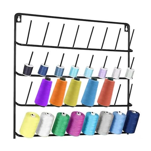 DUNSBY Drahtspulenregal Wandhalterung Ribbon Organizer Aufbewahrung Display Drahtspulenständer Schlüsselhalter Kleinigkeiten Stickerei Nähgarnhalter Tischspule(Gray) von DUNSBY