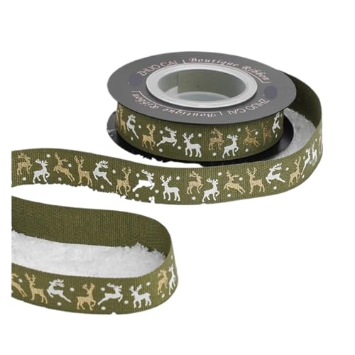 DUNSBY Geschenkband 10 Yards Weihnachtsbänder, Box-Verpackung, dekorative Bänder, DIY, bunt bedrucktes, einfarbig gewebtes Klebeband(Color G) von DUNSBY