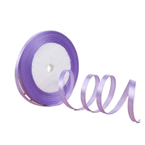 DUNSBY Geschenkband 100 Yards 6 mm Seidensatinbänder for Basteln, Schleifen, handgefertigte Wickelpartys, Weihnachten, Hochzeit, dekorative künstliche Accessoires(Light Purple) von DUNSBY