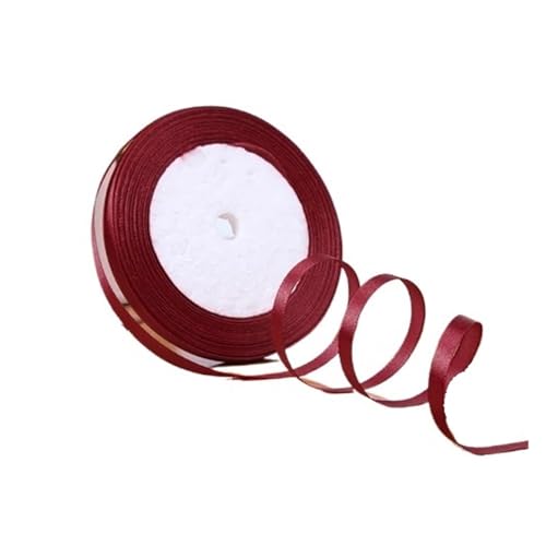 DUNSBY Geschenkband 100 Yards 6 mm Seidensatinbänder for Basteln, Schleifen, handgefertigte Wickelpartys, Weihnachten, Hochzeit, dekorative künstliche Accessoires(Wine red) von DUNSBY