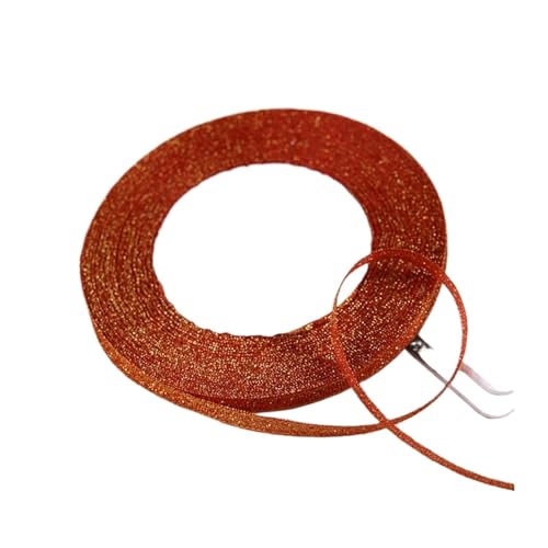 DUNSBY Geschenkband 100 Yards 6 mm Silber Gold Glitzer Seidensatinband Party Zuhause Hochzeit Dekoration Verpackung Weihnachten Halloween DIY Material(Red) von DUNSBY