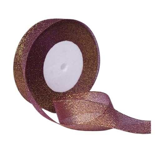 DUNSBY Geschenkband 100yard 25MM Glitter Farbe Band Weihnachten Hochzeit Decor Kuchen Candy Box Verpackung Wrap Materialien DIY Zubehör(Dark Purple) von DUNSBY