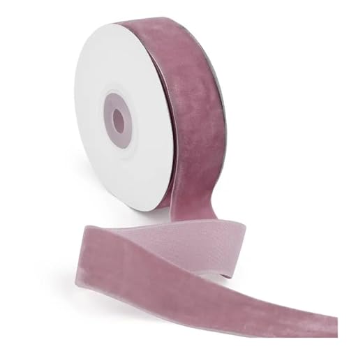 DUNSBY Geschenkband 15 Yards 1/2,5 cm Samtbänder Farbe Einseitige Beflockung DIY Handgefertigte Schleife Hochzeit Partydekorationen for Verpackungsstoff(2.5cm 02) von DUNSBY