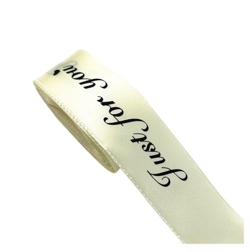 DUNSBY Geschenkband 20 Yards 20 mm „Just for You“ bedrucktes Polyesterband mit Buchstabendruck for DIY-Verpackung, Hochzeit, Weihnachten, Schleifenbänder(Color1) von DUNSBY