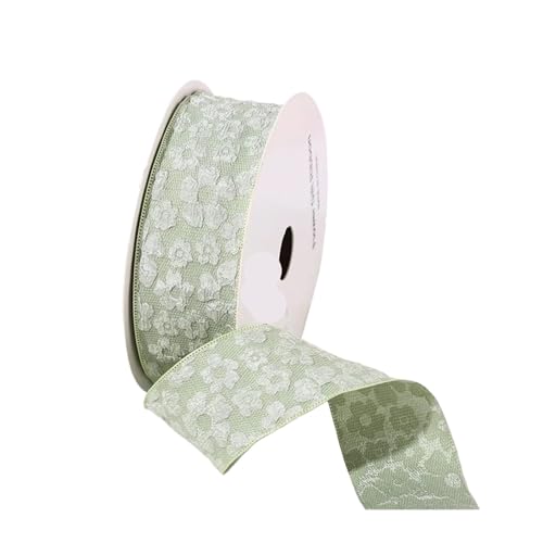 DUNSBY Geschenkband 20 Yards 25/40 mm 3D-Blumen-Faltenprägungsband, DIY-Zubehör for Schleifen, Blumensträuße, Verpackung, Nähen, Kleidung, Materialien(Green,25mm-20yards) von DUNSBY