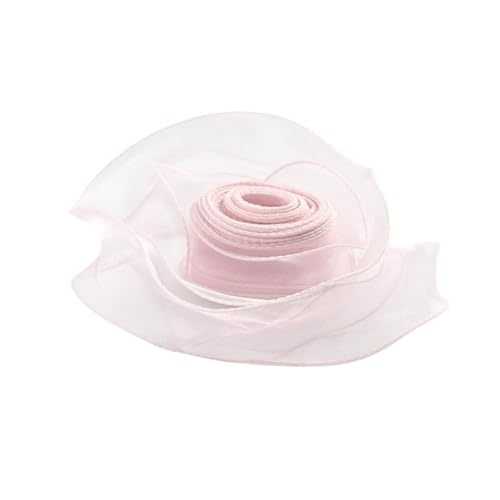 DUNSBY Geschenkband 20 Yards Organza-Satinbänder for Verpacken, Dekoration, Hochzeitssträuße, Kranz, Nähzubehör(Beauty pink) von DUNSBY