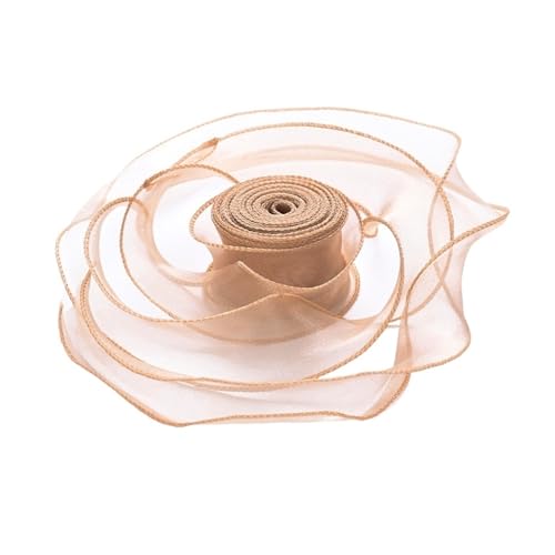 DUNSBY Geschenkband 20 Yards Organza-Satinbänder for Verpacken, Dekoration, Hochzeitssträuße, Kranz, Nähzubehör(Pink) von DUNSBY