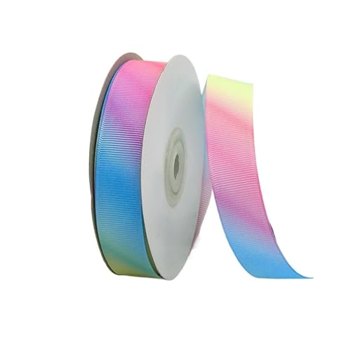 DUNSBY Geschenkband 50 Yards Regenbogen-Ripsbänder 10/15/20/25/40/50 mm for Hochzeit, Geburtstag, Party, Dekorieren, handgefertigte DIY-Verpackungswerkzeuge(20MM-Wide) von DUNSBY