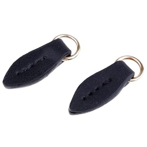 DUNSBY Reißverschluss Zieher 2 Stück Leder-Reißverschlusszieher, Ersatz-Nähverschluss-Schieber for Rucksack-Kleidung, DIY-Reißverschlüsse, Nähzubehör Zipper Puller (Color : Black, Size : 3) von DUNSBY