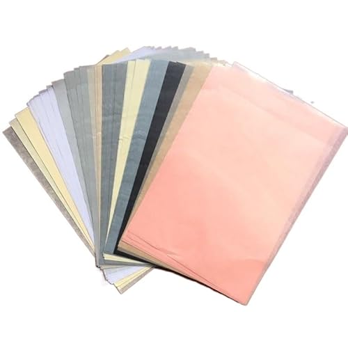 DUNSBY Vellum 100 Blatt/Lot durchscheinendes Transparentpapier for Kalligraphie, Basteln, Schreiben, Kopieren, Zeichnen, A5-Seidenpapier, 210 x 140 mm Pergamentpapier (Color : Peach pink Mix Color) von DUNSBY