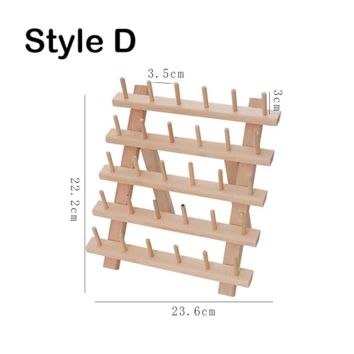 Drahtspulenregal Garnständer for 16/30 Spulen, Näh- und Stickorganizer, Naturholz, for Nähen, Quilten, Zubehör, Holzständer, Regal, Handarbeiten(Style D-30 Spools) von DUNSBY