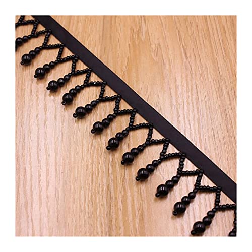 Fransenquasten-Bordüre, ca. 2,7 m, Kürbisperle, handgefertigt, Nagelperlen, Spitzenbesatz, DIY, ethnischer Stil, Kleidung, Zubehör, Vorhang, Spitze, Quaste, Fransen (Farbe: Schwarz, Größe: 1,9 m Fransenquasten-Bordüre, ca. 2,7 m, Kürbisperle, handgefertigt, Nagelperlen, Spitzenbesatz, DIY, ethnischer Stil, Kleidung, Zubehör, Vorhang, Spitze, Quaste, Fransen (Farbe: Schwarz, Größe: 1,9 m von DUNSBY