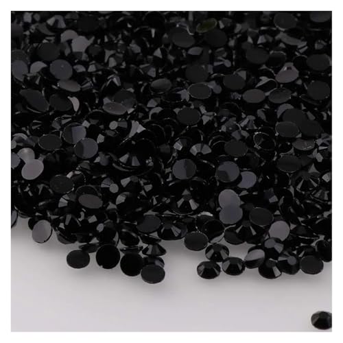 Hotfix Strasssteine 1000 stücke Nicht Hot Fix Strass 2/3/4mm Runde Harz Flatback Kristall DIY Nail art Schmuck Kleidungsstück(Black,4MM) von DUNSBY
