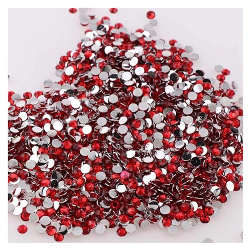 Hotfix Strasssteine 1000 stücke Nicht Hot Fix Strass 2/3/4mm Runde Harz Flatback Kristall DIY Nail art Schmuck Kleidungsstück(Bright red,2mm) von DUNSBY